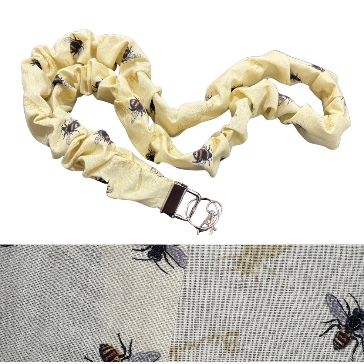 Scrunchie Lanyard / Bees yellow