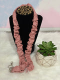 #10 Scrunchie Lanyard / Rose with white dots