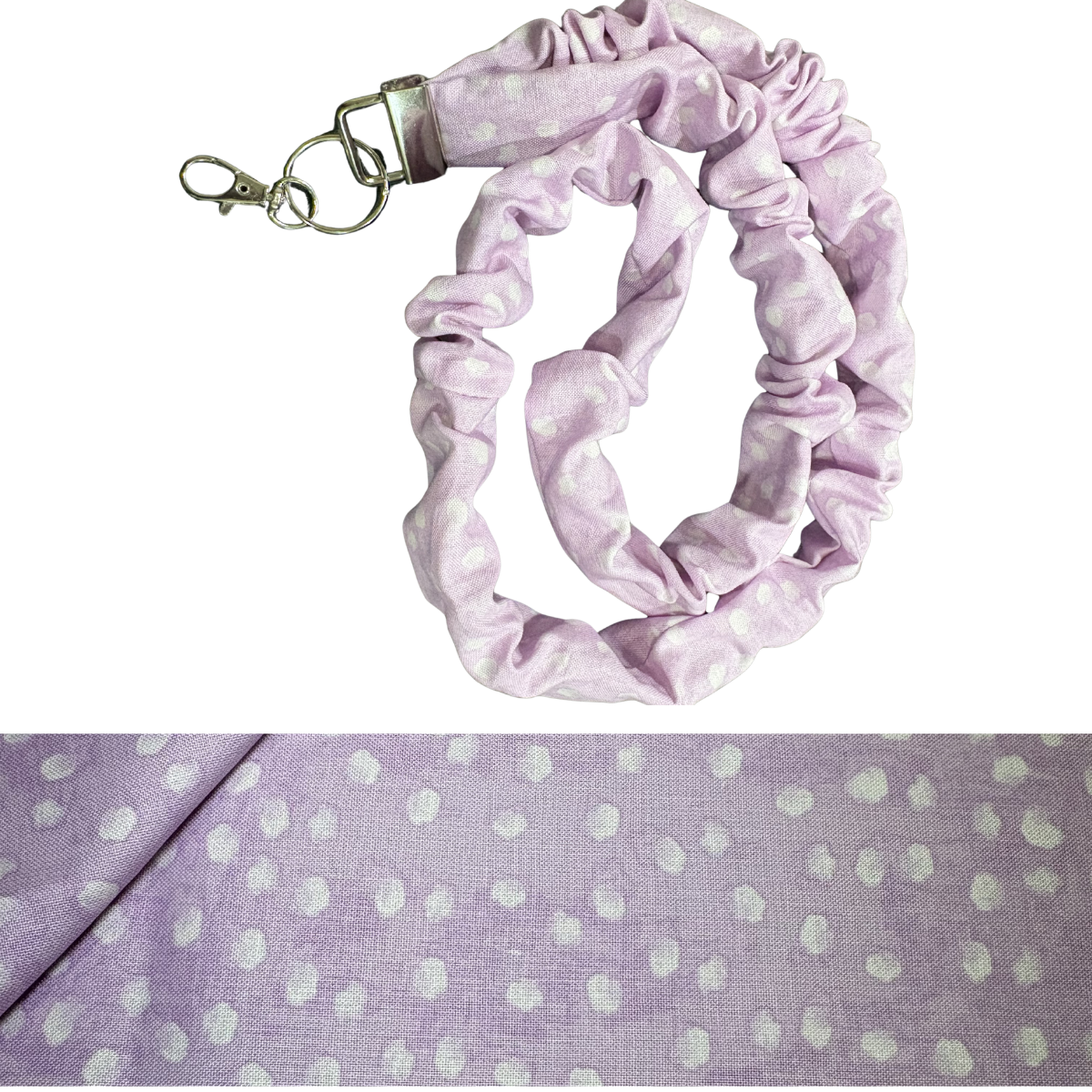 Scrunchie Lanyard / Lilac dots