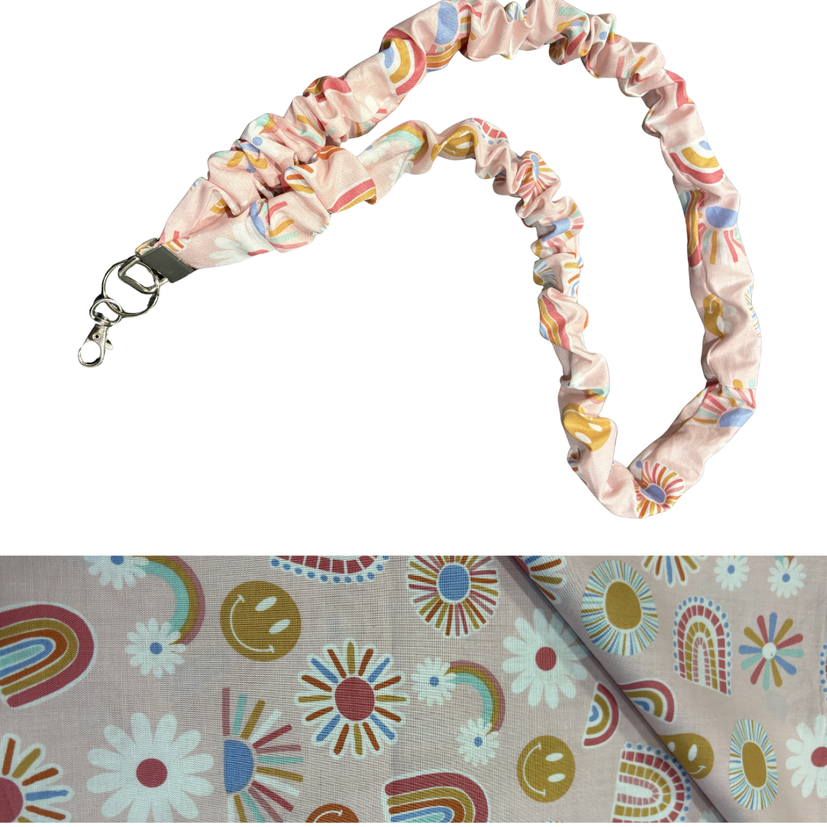 Scrunchie Lanyard / Melon Rainbow