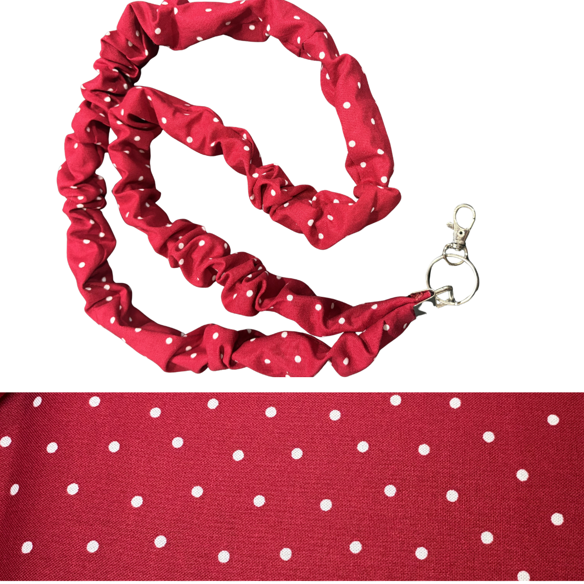 Scrunchie Lanyard / Red dots